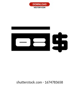Icono de tarjeta de crédito o logotipo símbolo de signo aislado Ilustración vectorial de alta calidad en negro Iconos vectoriales
