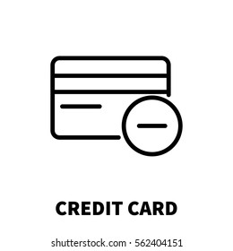 Credit card icon or logo in modern line style. High quality black outline pictogram for web site design and mobile apps. Vector illustration on a white background.