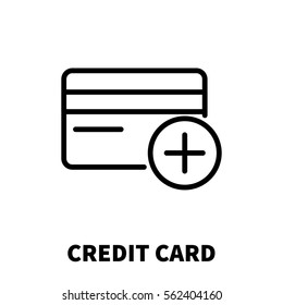 Credit card icon or logo in modern line style. High quality black outline pictogram for web site design and mobile apps. Vector illustration on a white background.