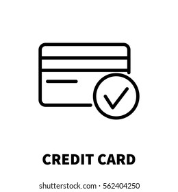 Credit card icon or logo in modern line style. High quality black outline pictogram for web site design and mobile apps. Vector illustration on a white background.
