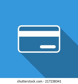 credit card icon with long shadow