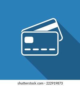 credit card icon with long shadow