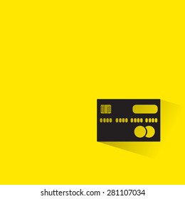 credit card icon with long shadow