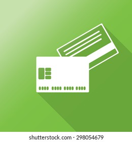 Credit Card Icon with long shadow.