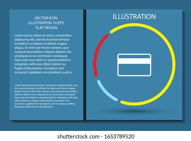 Icono de tarjeta de crédito, lorem ipsum Diseño plano