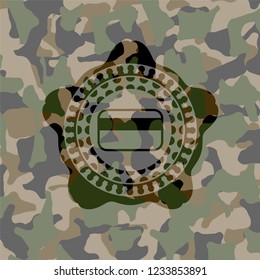 credit card icon on camouflaged pattern