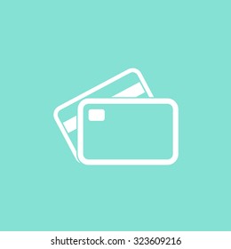 Credit card  icon on green background. Vector illustration.