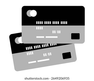 Credit Card icon on transparent background, flat line design, vector illustration