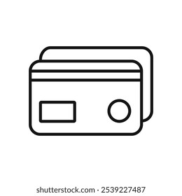 Credit card icon outline collection or set in black and white