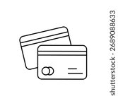 Credit Card icon outline editable stroke line drawing eps.