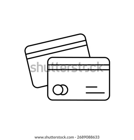 Credit Card icon outline editable stroke line drawing eps.