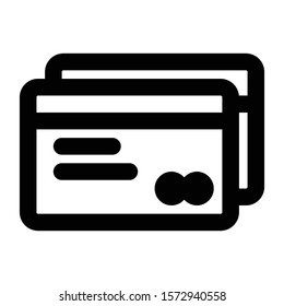 credit card icon outline vector design