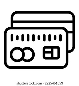 Credit card icon outline vector. Hotel facility. Modern city