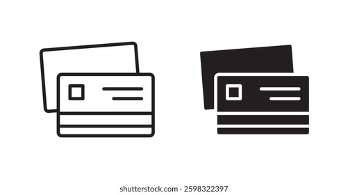 Credit card icon outlined icon vector collection.