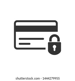 Credit card icon with a padlock, Financial security
