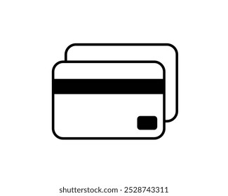 Credit card icon. Credit card payment icon.  Bank card icon. Debit card on white background