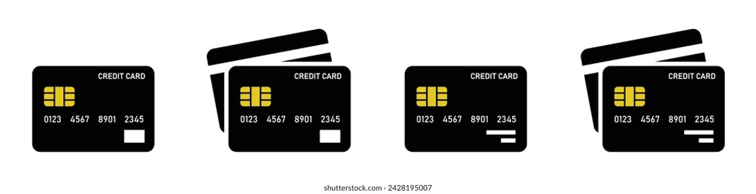 Credit card icon. Payment card icon. Card money icon, vector illustration