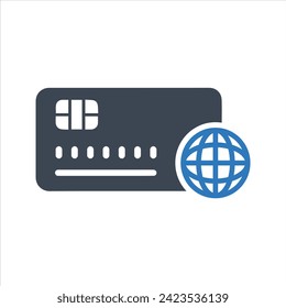 Credit card icon. Payment tool icon