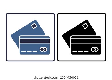 Credit card icon. icon related to accounting. suitable for web site, app, user interfaces, printable etc. solid icon style. simple vector design editable