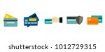 Credit card icon set. Flat set of credit card vector icons for web design isolated on white background