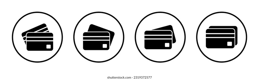 Credit card icon set illustration. Credit card payment sign and symbol