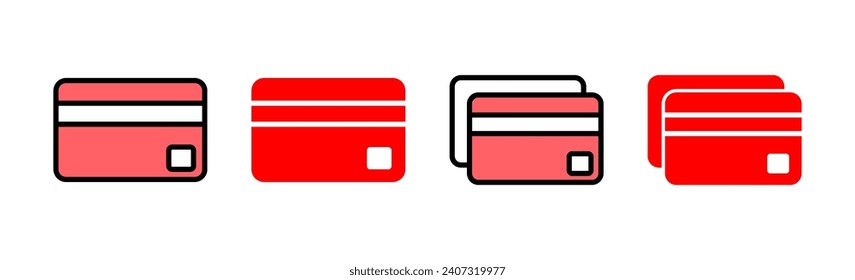 Credit card icon set illustration. Credit card payment sign and symbol