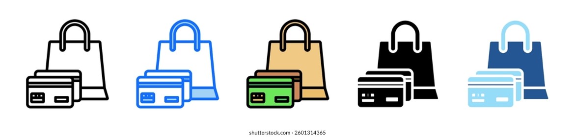 Credit Card Icon Set Multiple Style Collection