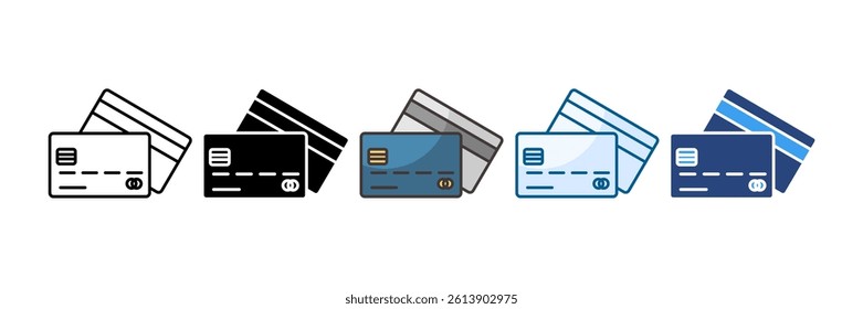 Credit Card Icon Set Multiple Style Collection