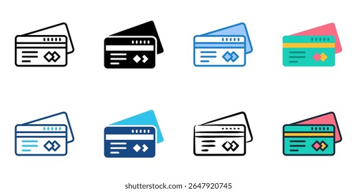Conjunto de iconos de tarjeta de crédito colección de estilo múltiple 
