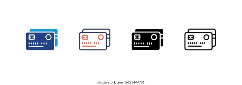 Conjunto de iconos de tarjeta de crédito colección de estilo múltiple
