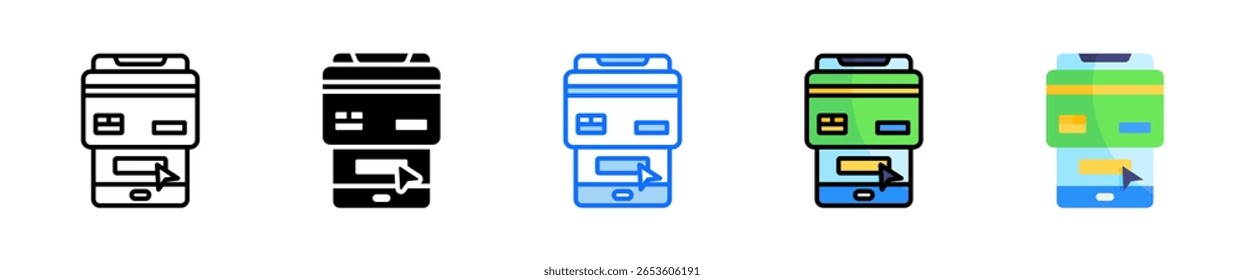 Conjunto de iconos de tarjeta de crédito Colección de estilo múltiple