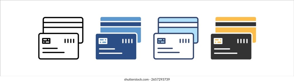 Conjunto de iconos de tarjeta de crédito Colección de estilo múltiple