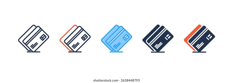 Credit Card icon set multiple style collection
