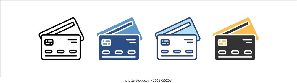 Conjunto de iconos de tarjeta de crédito Colección de estilo múltiple