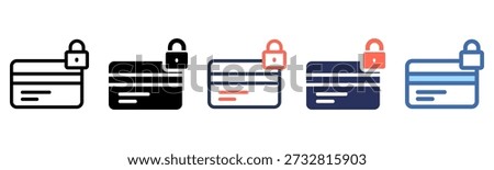 Credit Card icon set multiple style collection