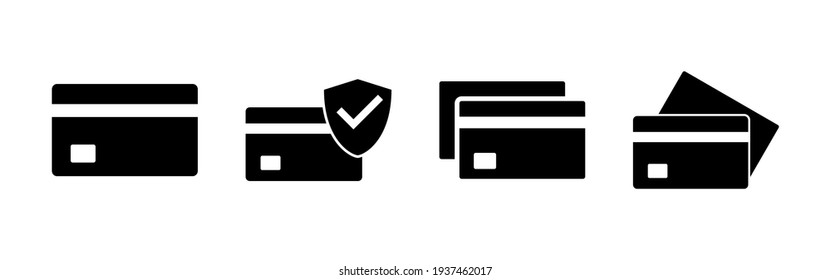 Credit card icon set. Credit card payment icon vector