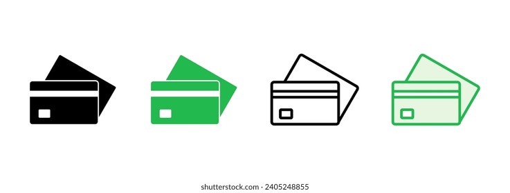 Credit card icon set. Credit card payment icon vector