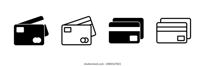 Credit card icon set. Credit card payment icon vector