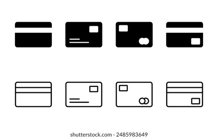 Credit card icon set. Credit card payment icon vector