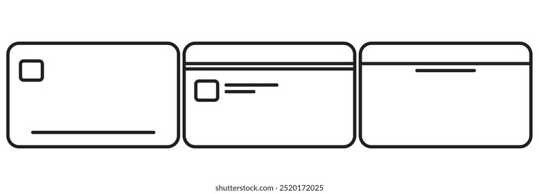 Conjunto de iconos de tarjeta de crédito, Vector de tarjeta de pago 