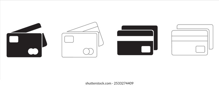 Credit card icon set. Credit card payment icon vector