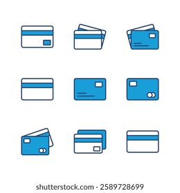 Credit card icon set. Credit card payment icon vector