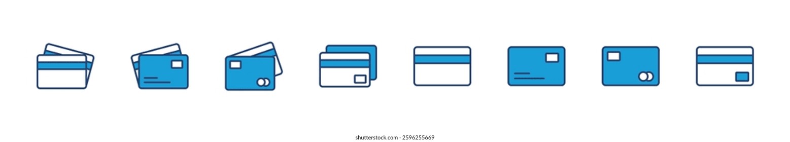 Credit card icon set. Credit card payment icon vector