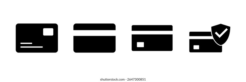 Credit card icon set. Credit card payment icon vector