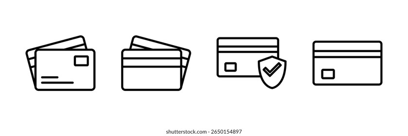 Credit card icon set. Credit card payment icon vector