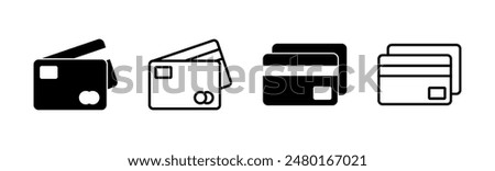 Credit card icon set. Credit card payment icon vector