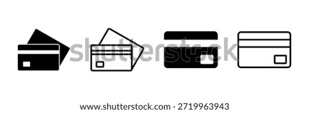 Credit card icon set. Credit card payment icon vector