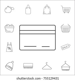 Credit Card icon. Set of Shopping element. Premium quality graphic design. Signs, outline symbols collection, simple thin line icon for websites, web design, mobile app on white background