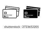 Credit Card icon set. Simple art illustration of stacked credit cards icon. Suitable for finance, payment, or business related designs.
