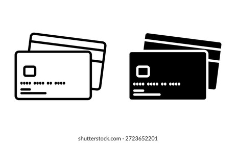 Credit Card icon set. Simple art illustration of stacked credit cards icon. Suitable for finance, payment, or business related designs.